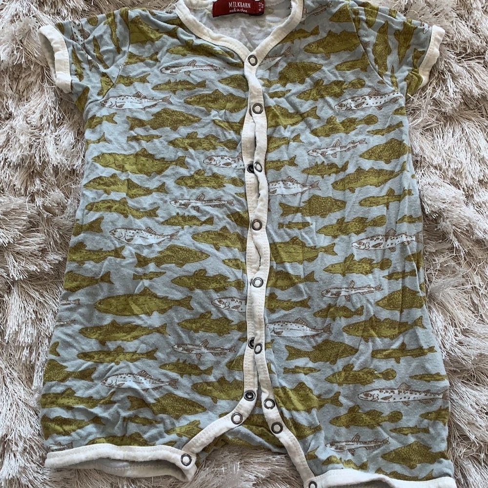 6-12m Milkbarn Fish Romper